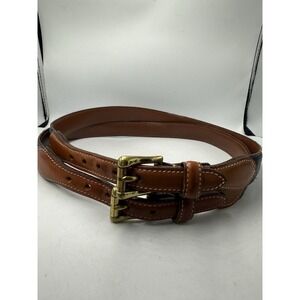Vintage Dooney & Bourke Belt SM 26 Pebbled Leather Black Navy Brown Brass